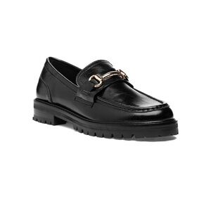 Steve Madden Black Leather Mistor Loafer